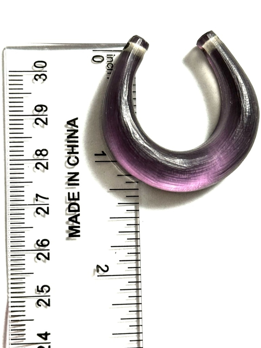 Alexis Bittar Lucite Purple and Black Horseshoe - Picture 2 of 9